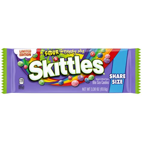 Skittles Sour Berry Limited Edition Chewy Candy Sharing Size 33 Oz Bag