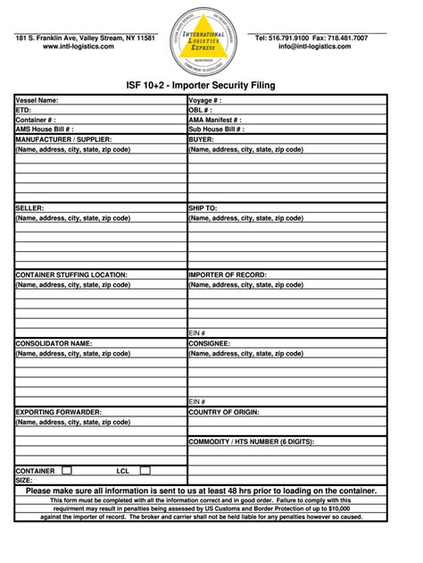 Isf 10 2 Blank Form Pdf 2020 Fill And Sign Printable Template Online