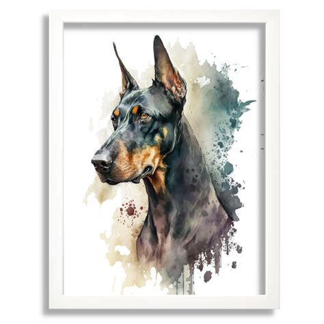 Watercolour Doberman Artwork Drawify