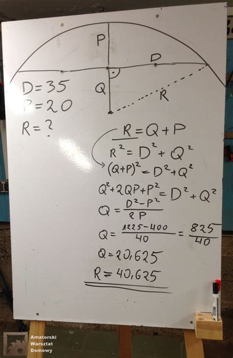 Matematyka w warsztacie wyliczanie promienia łuku Amatorski