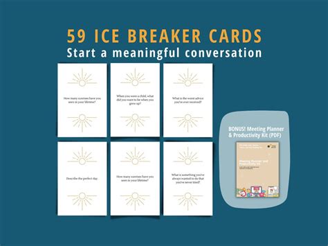 Icebreaker Conversation Cards 59 Icebreaker Questions Games For Work Pdf Instant Download