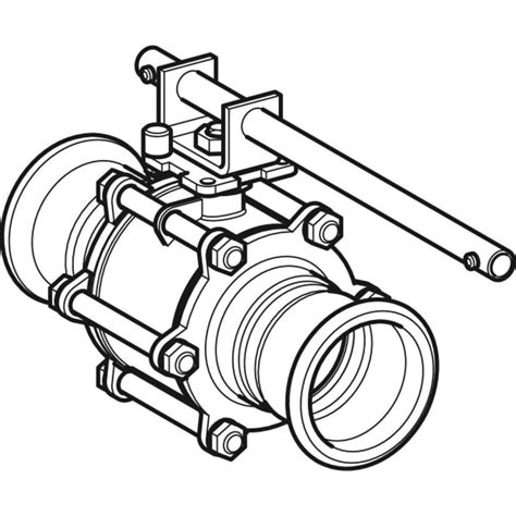 Geberit Mapress Stainless Steel Ball Valve With Actuator Lever Flanged