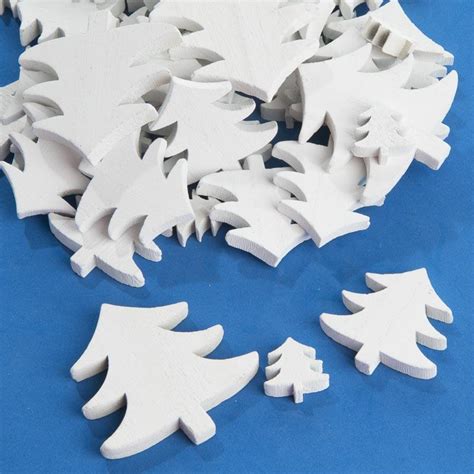 Assorted White Wood Tree Cutouts - Wood Cutouts - Wood Crafts - Craft Supplies