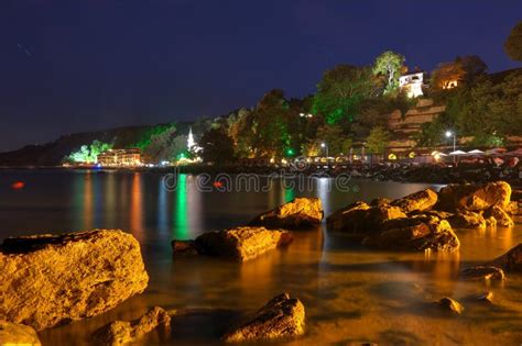 The Palace on Qeen Mary of Romania in Balchik, Bulgaria - Night Picture ...