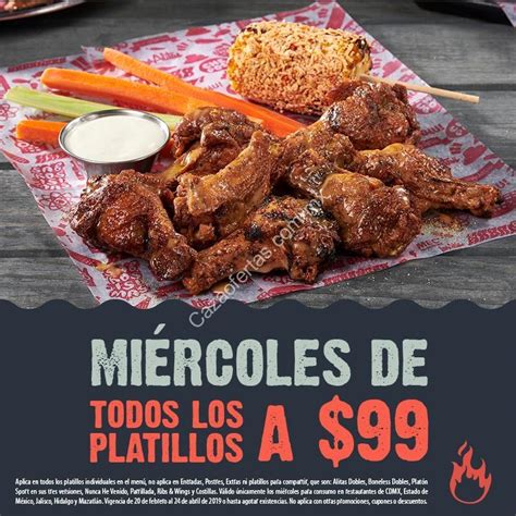 Promoción Miércoles De Las Alitas Todos Los Platillos A 99 Pesos