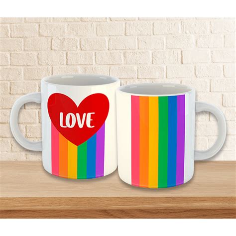 Caneca LGBTQIAPN Amor Arco íris Shopee Brasil