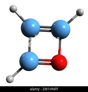 3D Image Of Acrolein Skeletal Formula Molecular Chemical Structure Of