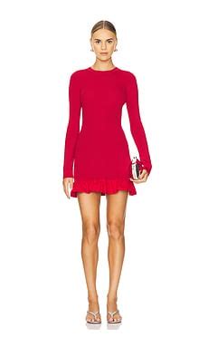 Simonmiller Otto Knit Poplin Combo Dress In Sangria Malange Revolve