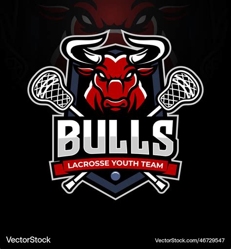 Bull mascot for lacrosse team logo design Vector Image