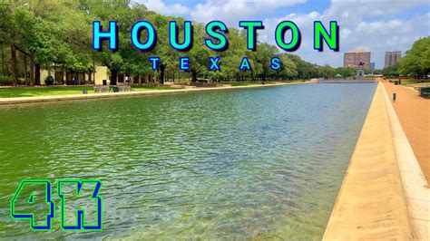 Houston Reflection Pool Walk Texas Usa 4k Uhd Youtube