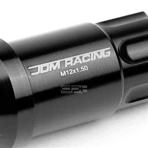 Pcs Open End M X Mm Tall Mm Od Black Aluminum Jdm Lug Nuts