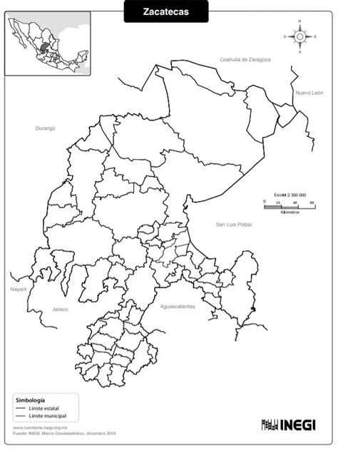 Mapas De Zacatecas M Xico A Color Blanco Y Negro Y Para Off