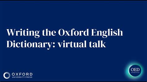 Writing The Oxford English Dictionary YouTube