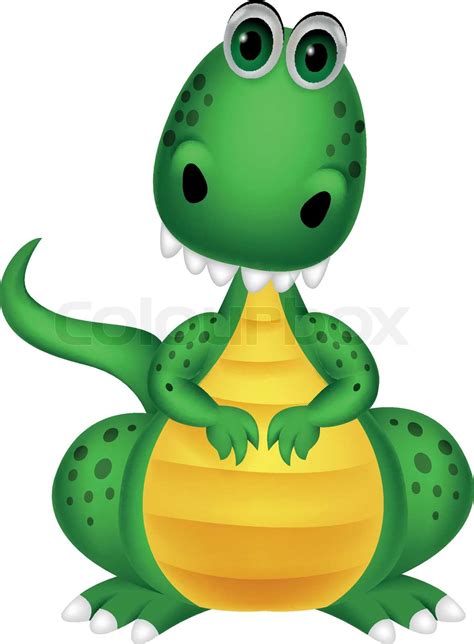 Cute green dragon cartoon | Stock vector | Colourbox