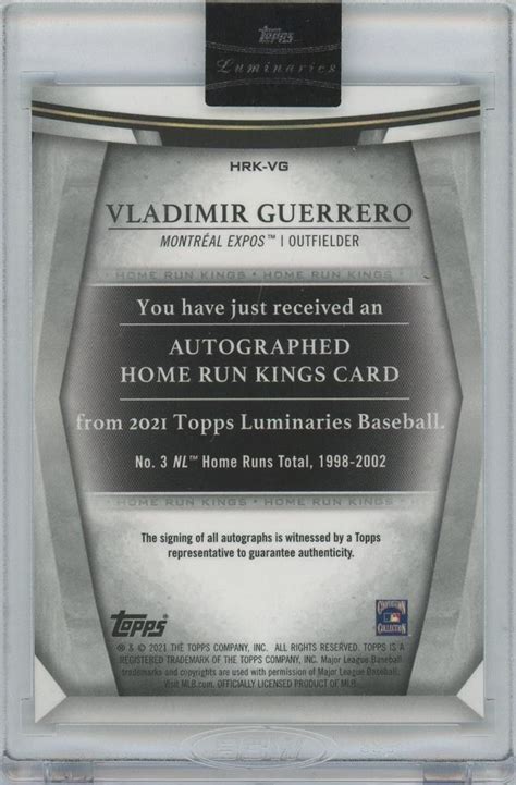 Mint Topps Luminaries Home Run Kings Autographs