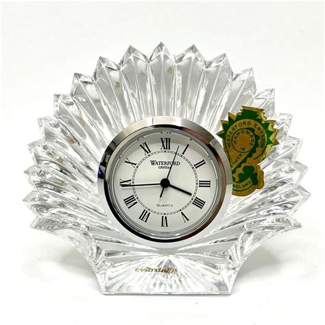 Vintage Waterford Crystal Shell Shaped Desk Clock