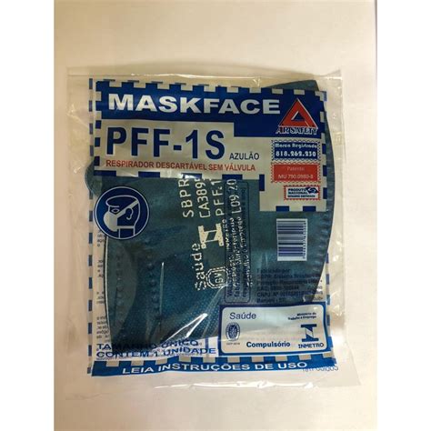 Respirador M Scara Descart Vel Maskface Pff Azul Cf Sem Valvula