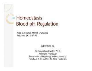 Homeostasis and blood pH regulation, Mubasher | PPT