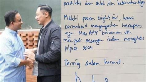 Isi Surat Anies Saat Minta Ahy Jadi Cawapres Sebelum Berpaling Ke Cak