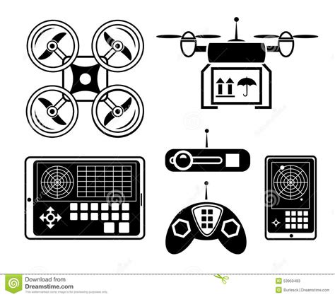 Quadrocopter Del Vector O Sistema Del Icono Del Abejón Ilustración del