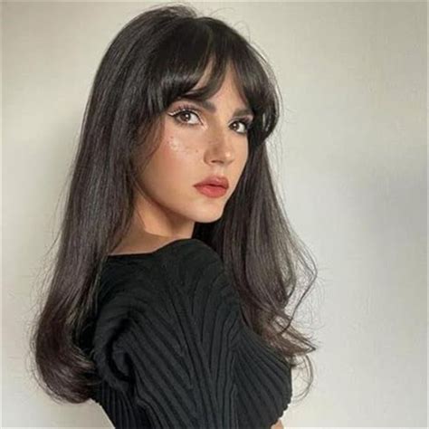 Hot Women Wigs With Bangs Synthetic Ash Blonde Blackish Brown Hair