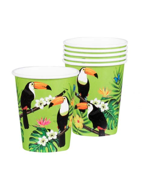 Gobelets En Carton Toucan Verts Cl Vegaooparty