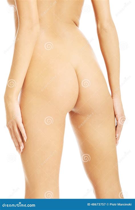 Back View Nude Woman Standing Astride Arms Down Stock Image Image Of