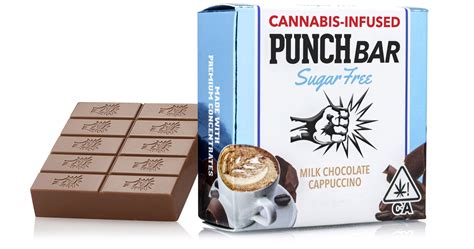 Punch Edibles Sugar Free Cappuccino Milk Chocolate Bar 100mg San