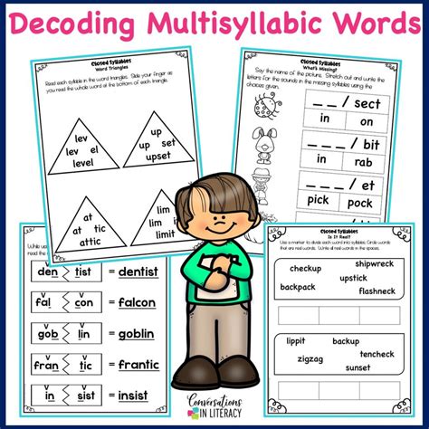 Free Closed Syllables Decoding Multisyllabic Words Activities