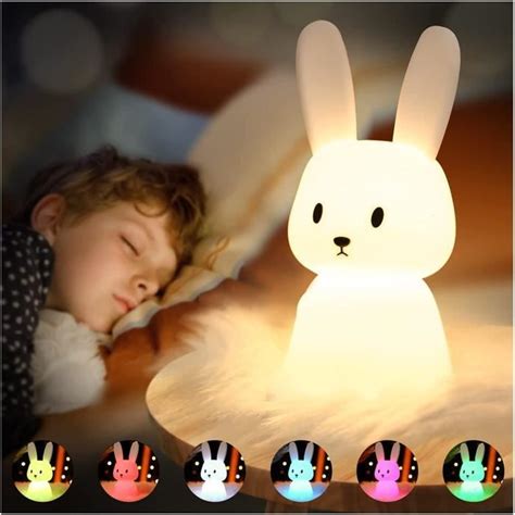 Lapin Veilleuse Bebe Tactile 7 Couleurs Veilleuse Enfant Deco Lampe