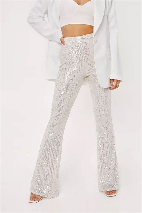 High Waisted Sequin Flare Pants In 2022 Sequin Flare Pants Sequin