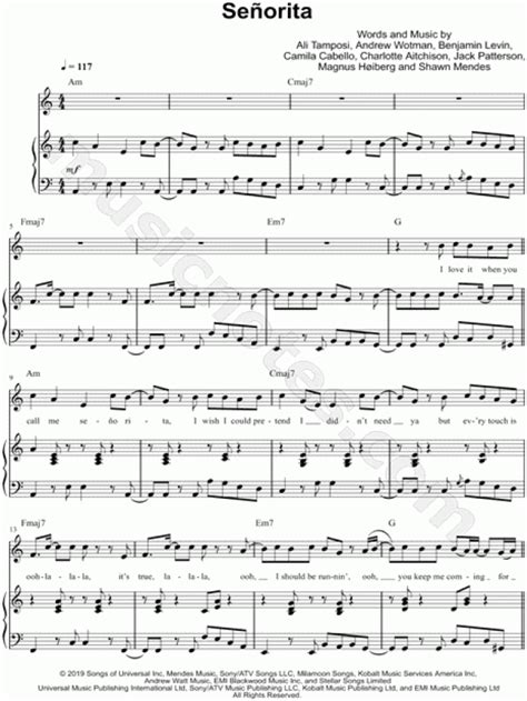 Print And Download Señorita Sheet Music By Shawn Mendes And Camila