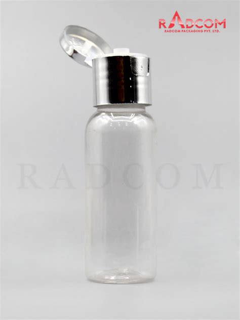 Ml Boston Clear Pet Bottle With Shinny Silver Flip Top