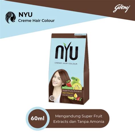 Nyu Creme Hair Color Natural Brown 60 Ml Nyu Pewarna Rambut Krim Pewarna Rambut Cat Rambut