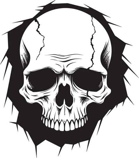 Premium Vector Skull In The Cracks Unveiling Dark Secrets Gothic Wall