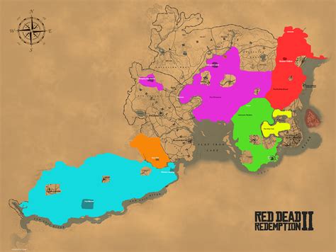 All 'gangs' territories in RDR2. First time making something like this. : r/reddeadredemption