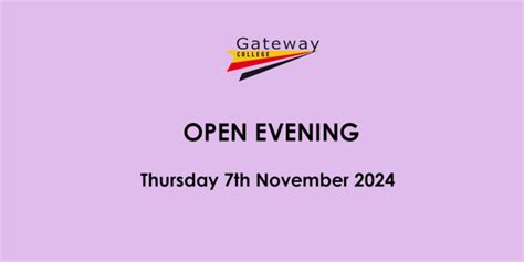 Open Evening Autumn 2024 Gateway College