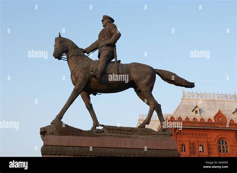 STATUE OF MARSHALL GEORGY ZHUKOV IN FRONT OF STATE HISTORY MUSEUM