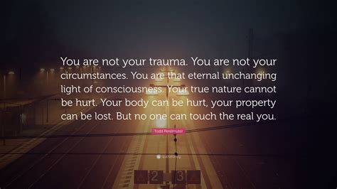 Todd Perelmuter Quote “you Are Not Your Trauma You Are Not Your Circumstances You Are That