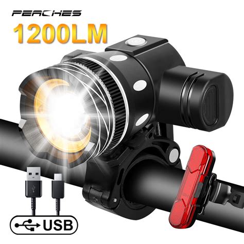 Mah T Conjunto De Luz Da Bicicleta Usb Recarreg Vel Lanterna