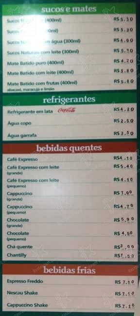 Menu Em Casa Do P O De Queijo Pub Bar S O Paulo Dentro Do P O De A Ucar