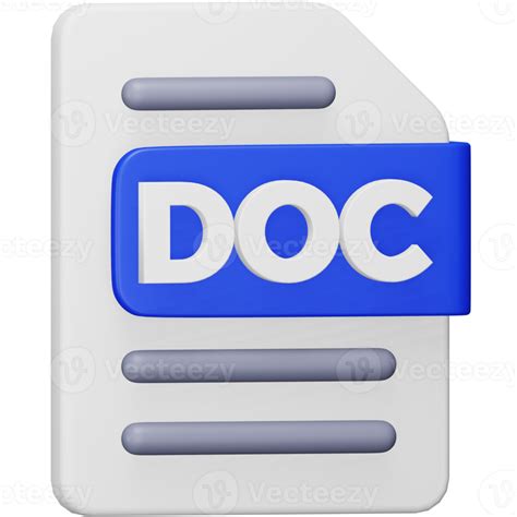 Doc File Format D Rendering Isometric Icon Png