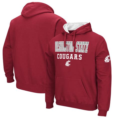 Mens Colosseum Crimson Washington State Cougars Sunrise Pullover