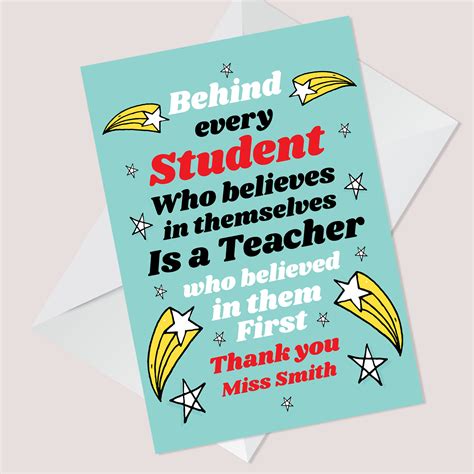 Thank You Teacher Cards Personalised Teacher Cards From Children