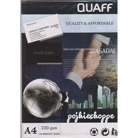 Quaff Calling Card Matte Photo Paper Gsm A Pcs Per Pack