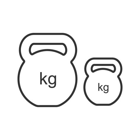 Kettlebells Linear Icon Exercise Weights Thin Line Illustration