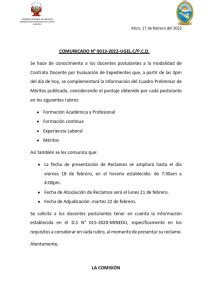 COMUNICADO N 0013 2022 UGEL C P C D Contrato Docente por Evaluación