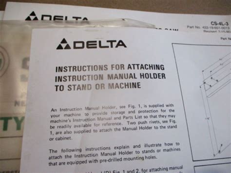 Manual Wparts From Delta 10 Contractors Table Saw Model 34 445 W30