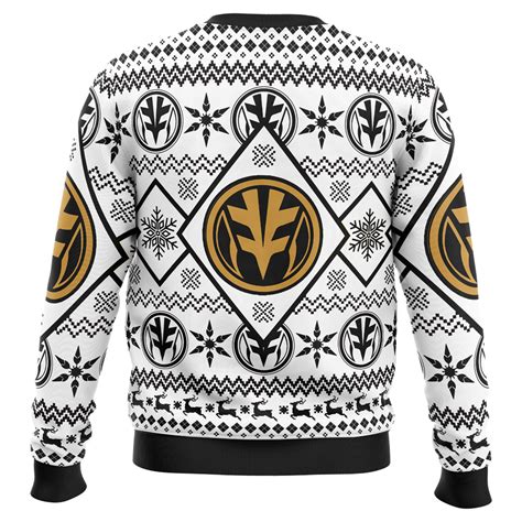 Christmas White Ranger Power Rangers Ugly Christmas Sweater Animebape