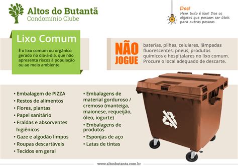 Orientações para descartar o lixo Altos do Butantã